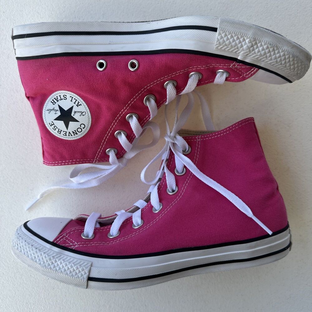 Converse Chuck Taylor All-Star Women's Sz 8 Barbie Pink High Top Sneakers Shoes - Picture 5 of 11